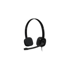Logitech Stereo H151 Wired Headset - Premium Sound Quality, Comfortable Fit, Stylish Black Design